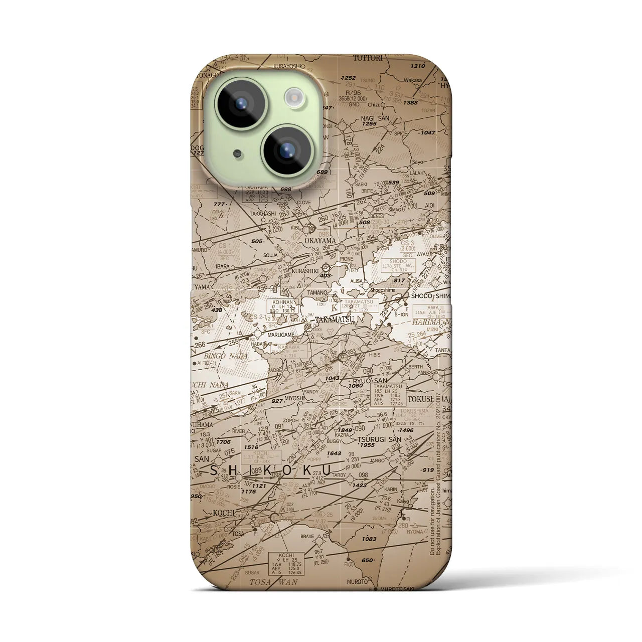 【岡山・高松航空図(岡山県)】航空図iPhoneケース(バックカバータイプ)