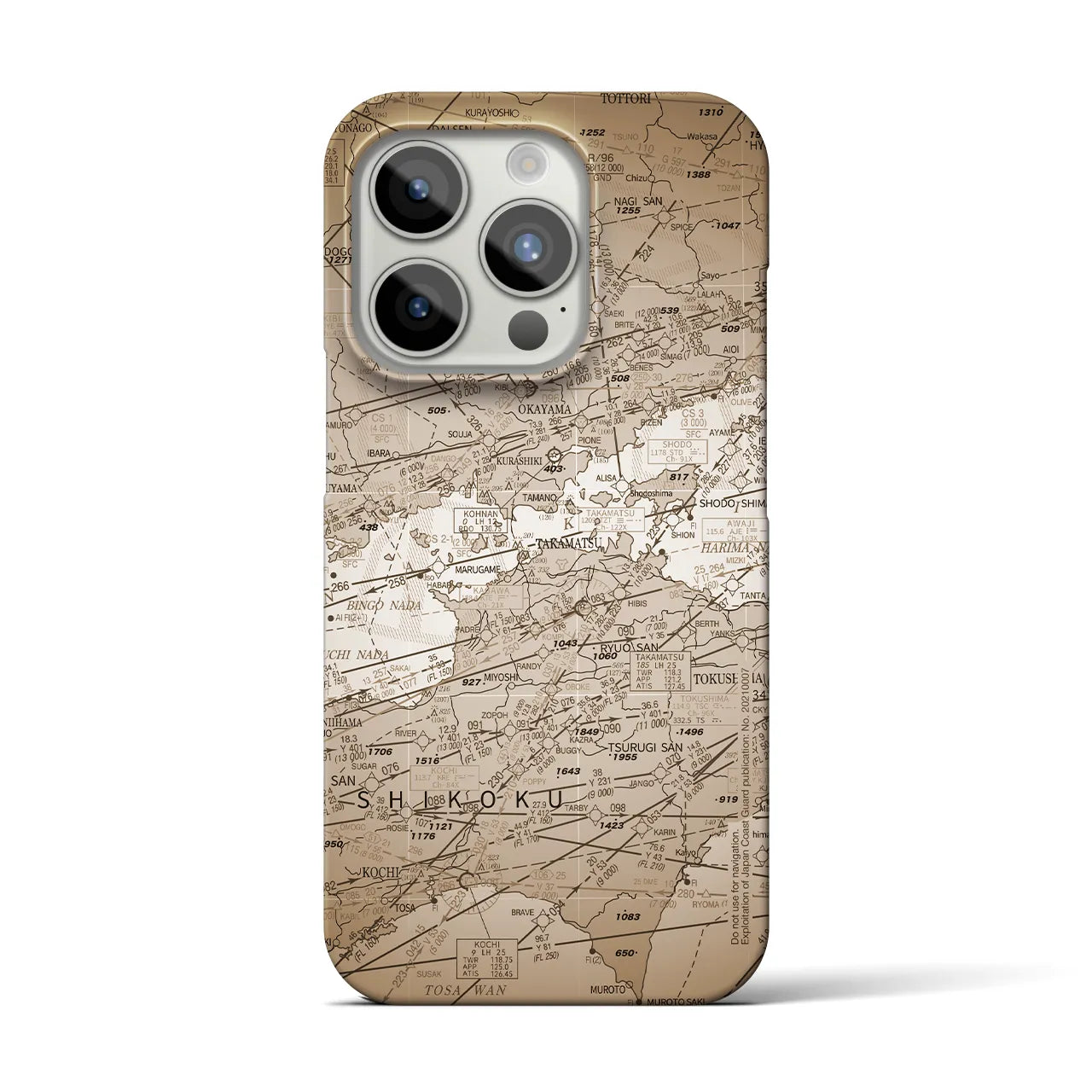 【岡山・高松航空図(岡山県)】航空図iPhoneケース(バックカバータイプ)