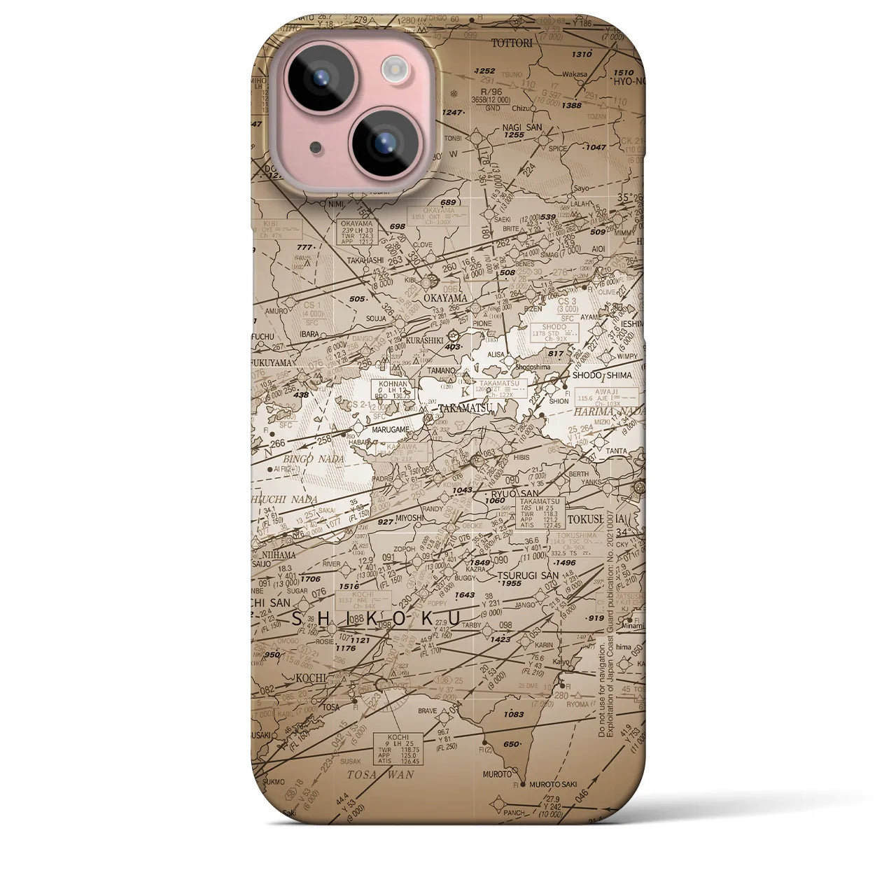 【岡山・高松航空図(岡山県)】航空図iPhoneケース(バックカバータイプ)