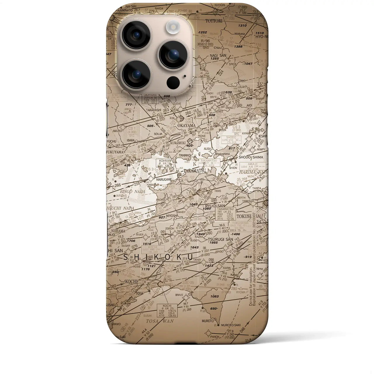 【岡山・高松航空図(岡山県)】航空図iPhoneケース(バックカバータイプ)
