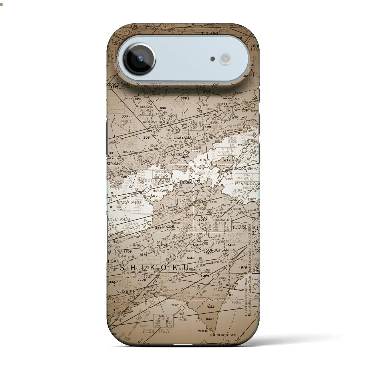 【岡山・高松航空図(岡山県)】航空図iPhoneケース(バックカバータイプ)