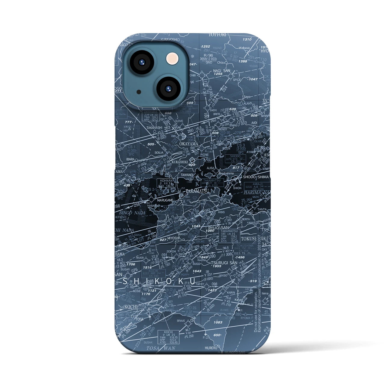 【岡山・高松航空図(岡山県)】航空図iPhoneケース(バックカバータイプ)