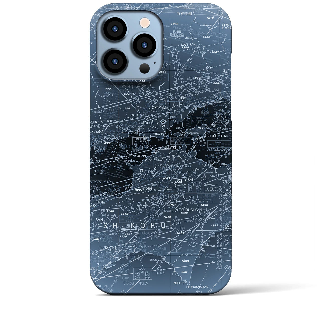 【岡山・高松航空図(岡山県)】航空図iPhoneケース(バックカバータイプ)