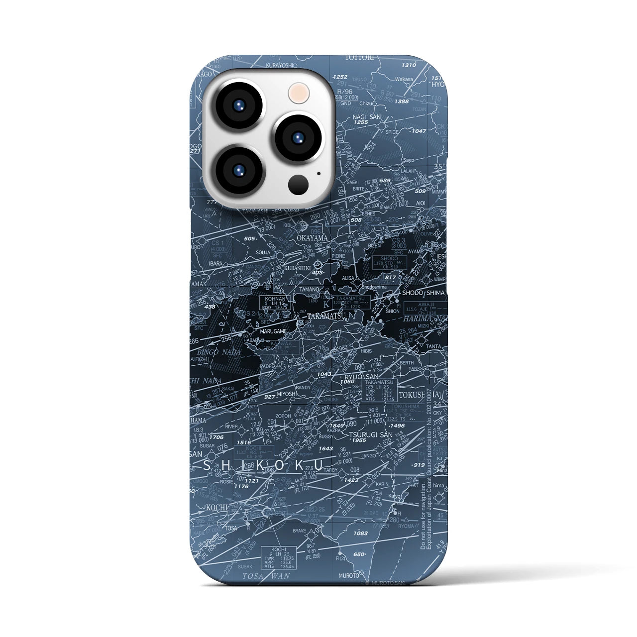 【岡山・高松航空図(岡山県)】航空図iPhoneケース(バックカバータイプ)