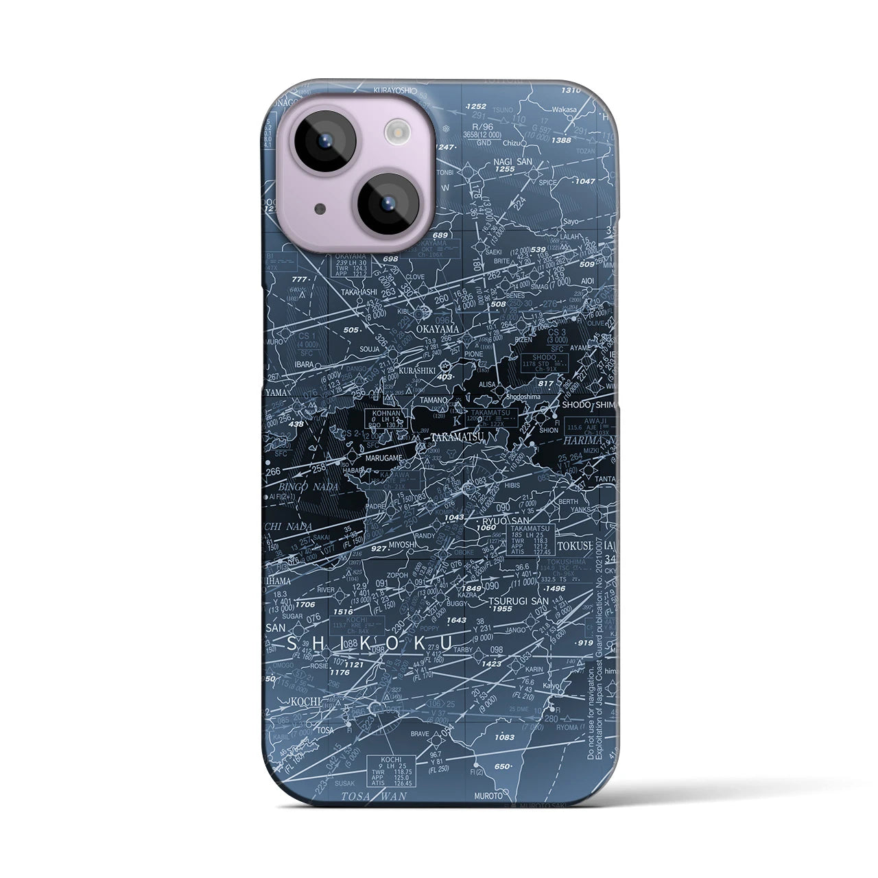 【岡山・高松航空図(岡山県)】航空図iPhoneケース(バックカバータイプ)