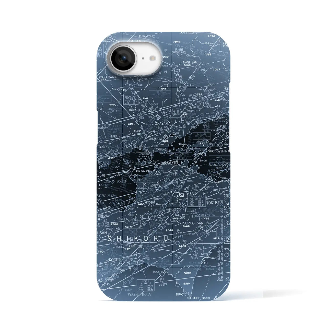 【岡山・高松航空図(岡山県)】航空図iPhoneケース(バックカバータイプ)