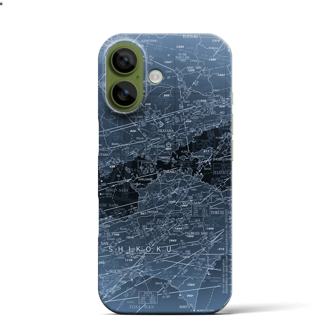 【岡山・高松航空図(岡山県)】航空図iPhoneケース(バックカバータイプ)