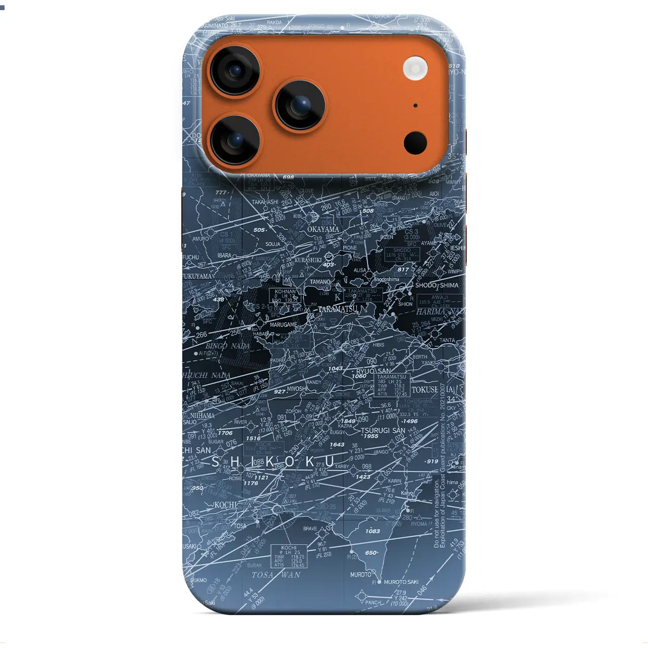 【岡山・高松航空図(岡山県)】航空図iPhoneケース(バックカバータイプ)