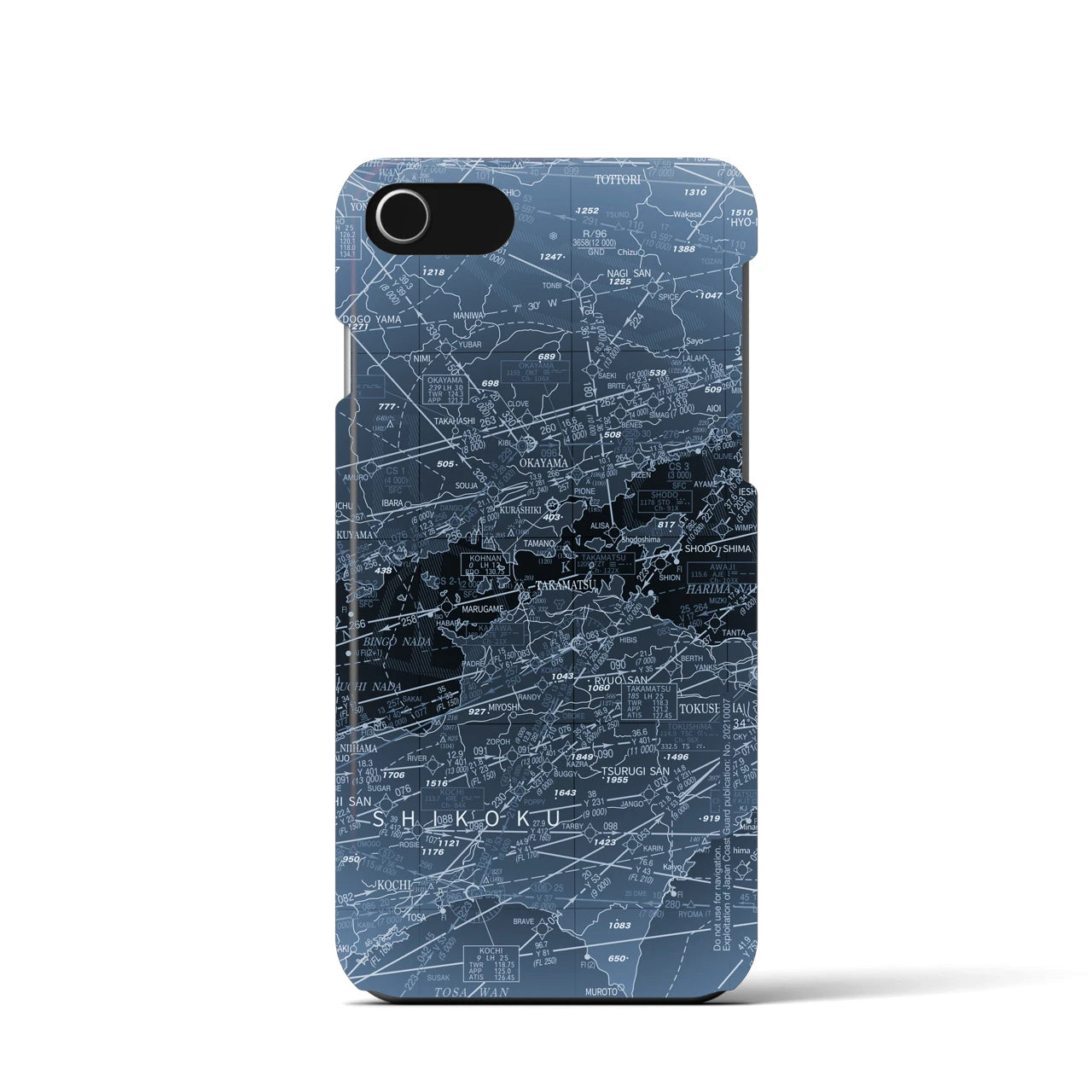 【岡山・高松航空図(岡山県)】航空図iPhoneケース(バックカバータイプ)