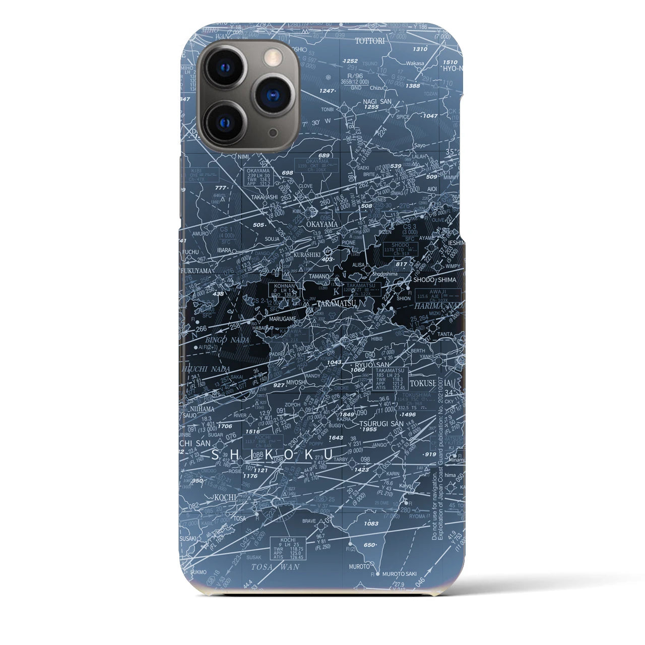 【岡山・高松航空図(岡山県)】航空図iPhoneケース(バックカバータイプ)