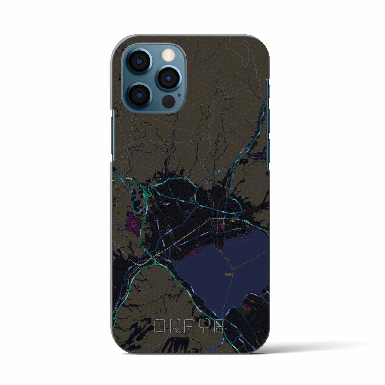 【岡谷(長野県)】地図柄iPhoneケース(バックカバータイプ)