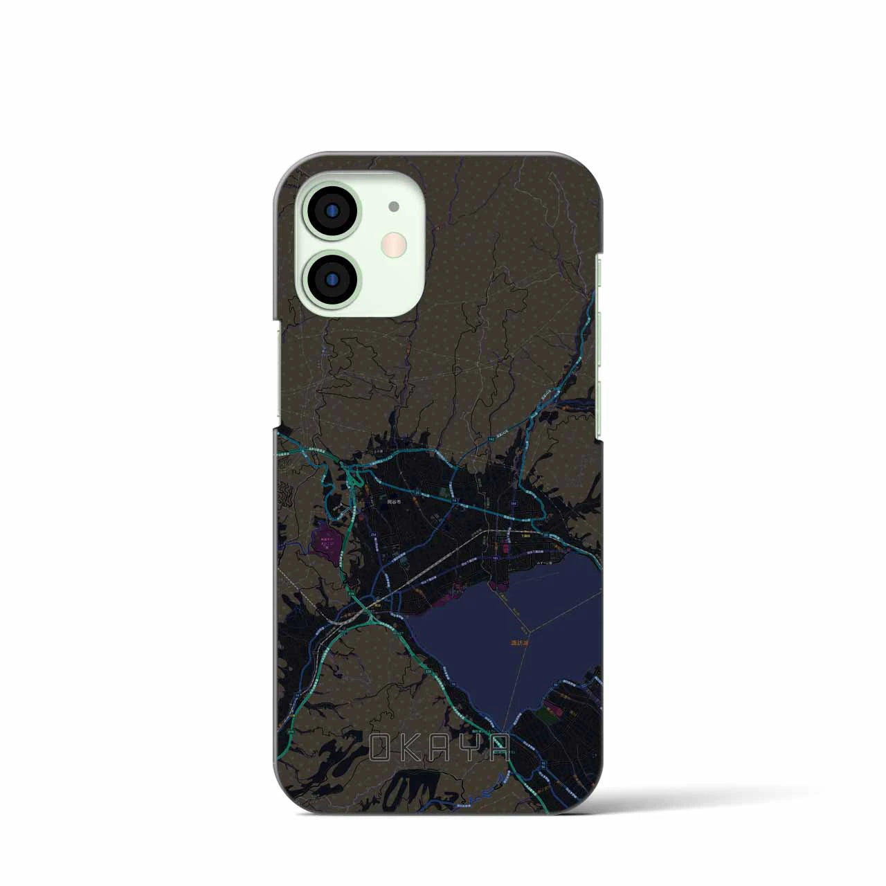【岡谷(長野県)】地図柄iPhoneケース(バックカバータイプ)