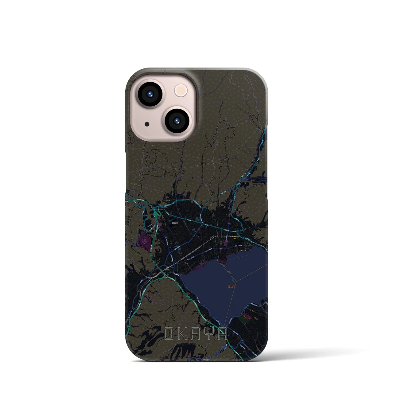 【岡谷(長野県)】地図柄iPhoneケース(バックカバータイプ)