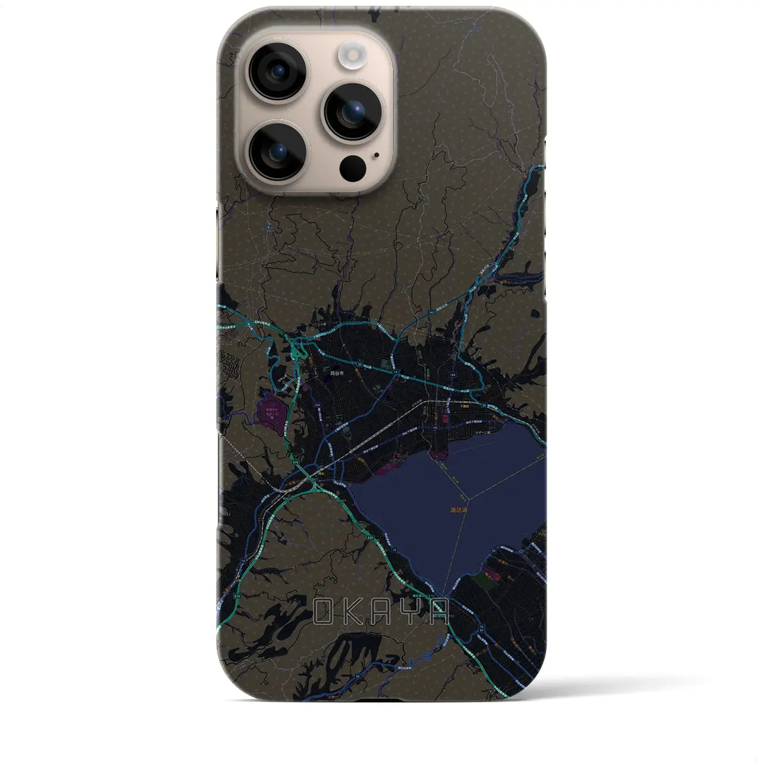 【岡谷(長野県)】地図柄iPhoneケース(バックカバータイプ)