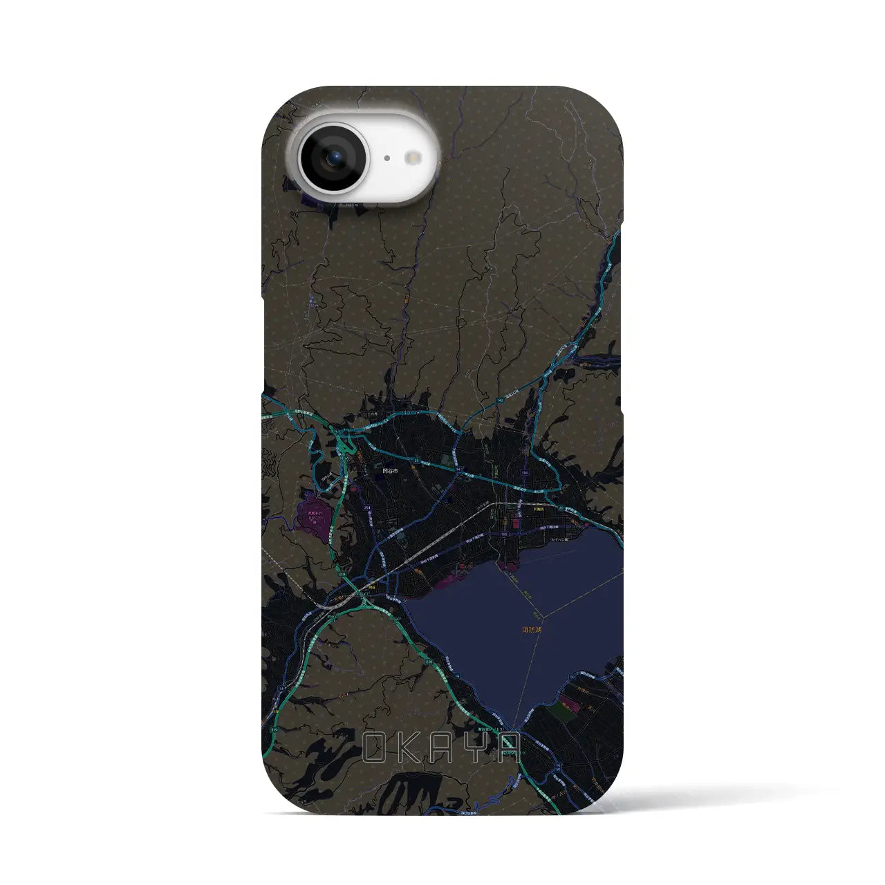 【岡谷(長野県)】地図柄iPhoneケース(バックカバータイプ)