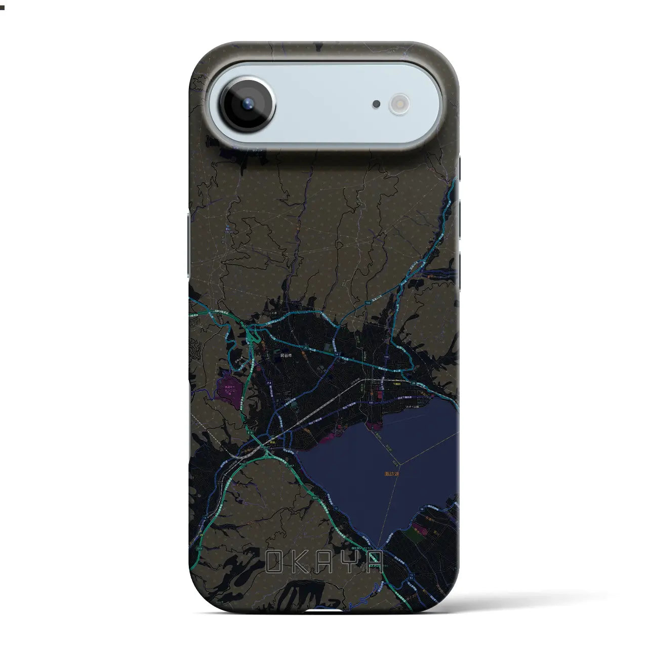 【岡谷(長野県)】地図柄iPhoneケース(バックカバータイプ)