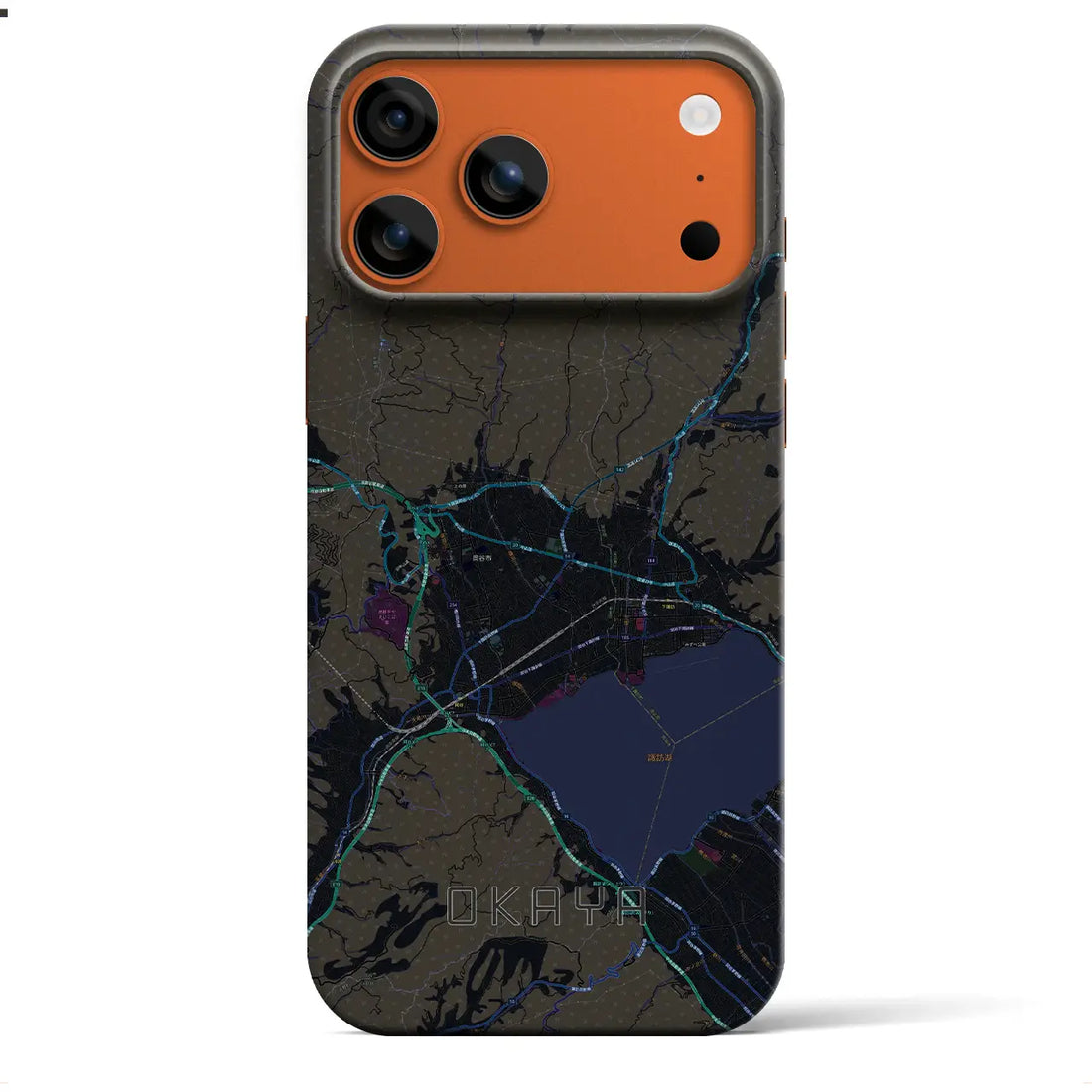 【岡谷(長野県)】地図柄iPhoneケース(バックカバータイプ)