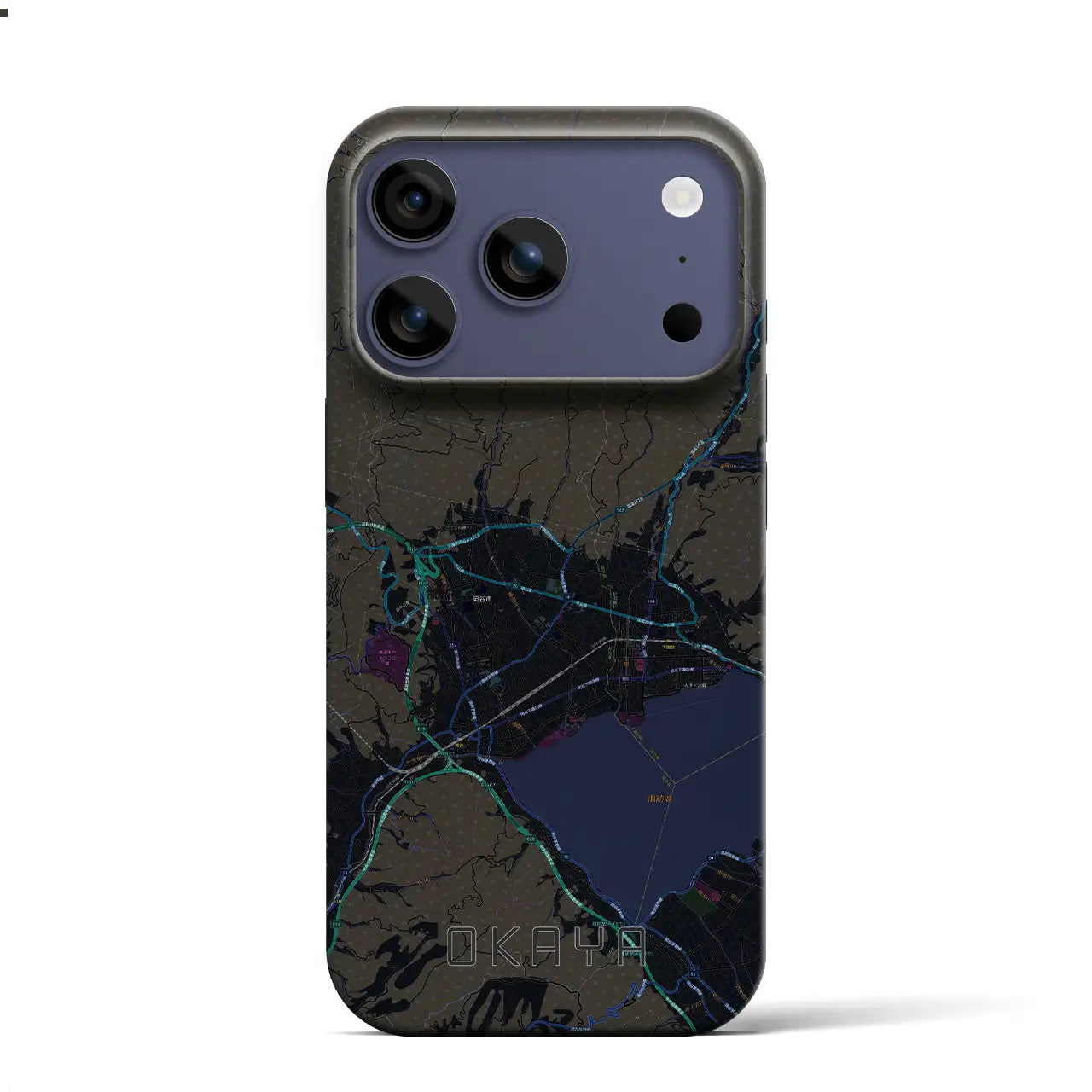 【岡谷(長野県)】地図柄iPhoneケース(バックカバータイプ)