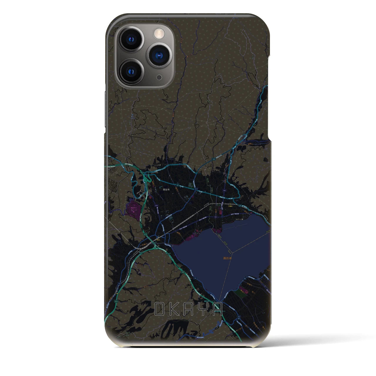 【岡谷(長野県)】地図柄iPhoneケース(バックカバータイプ)