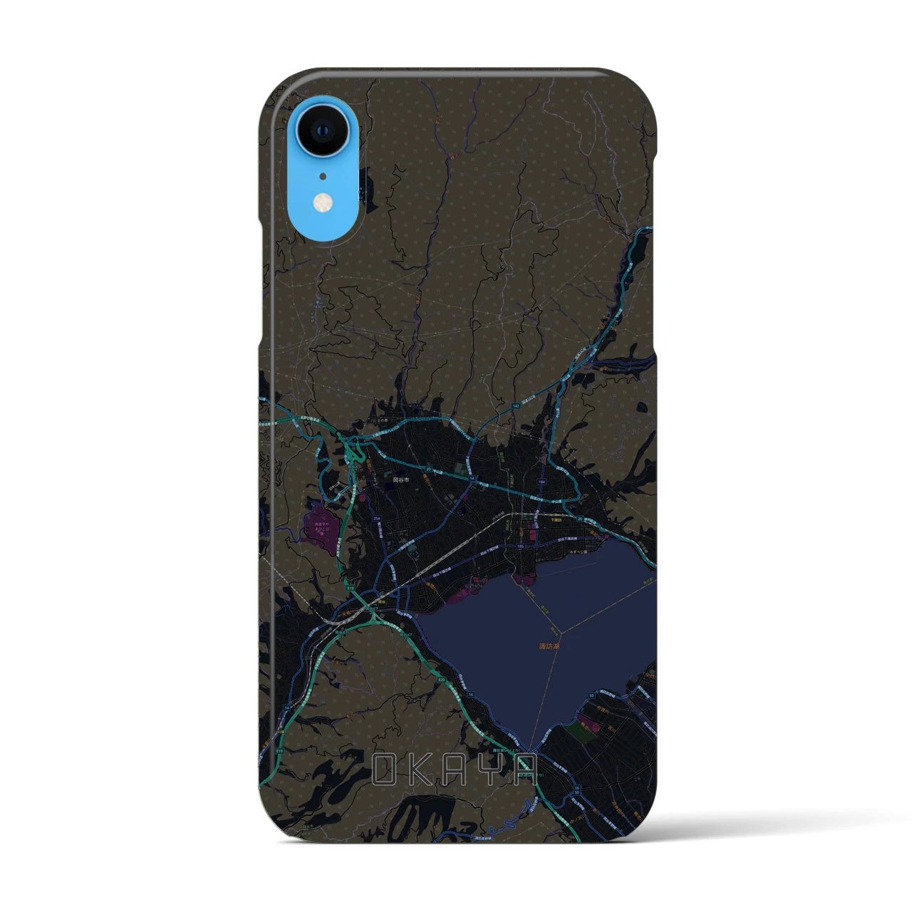 【岡谷(長野県)】地図柄iPhoneケース(バックカバータイプ)