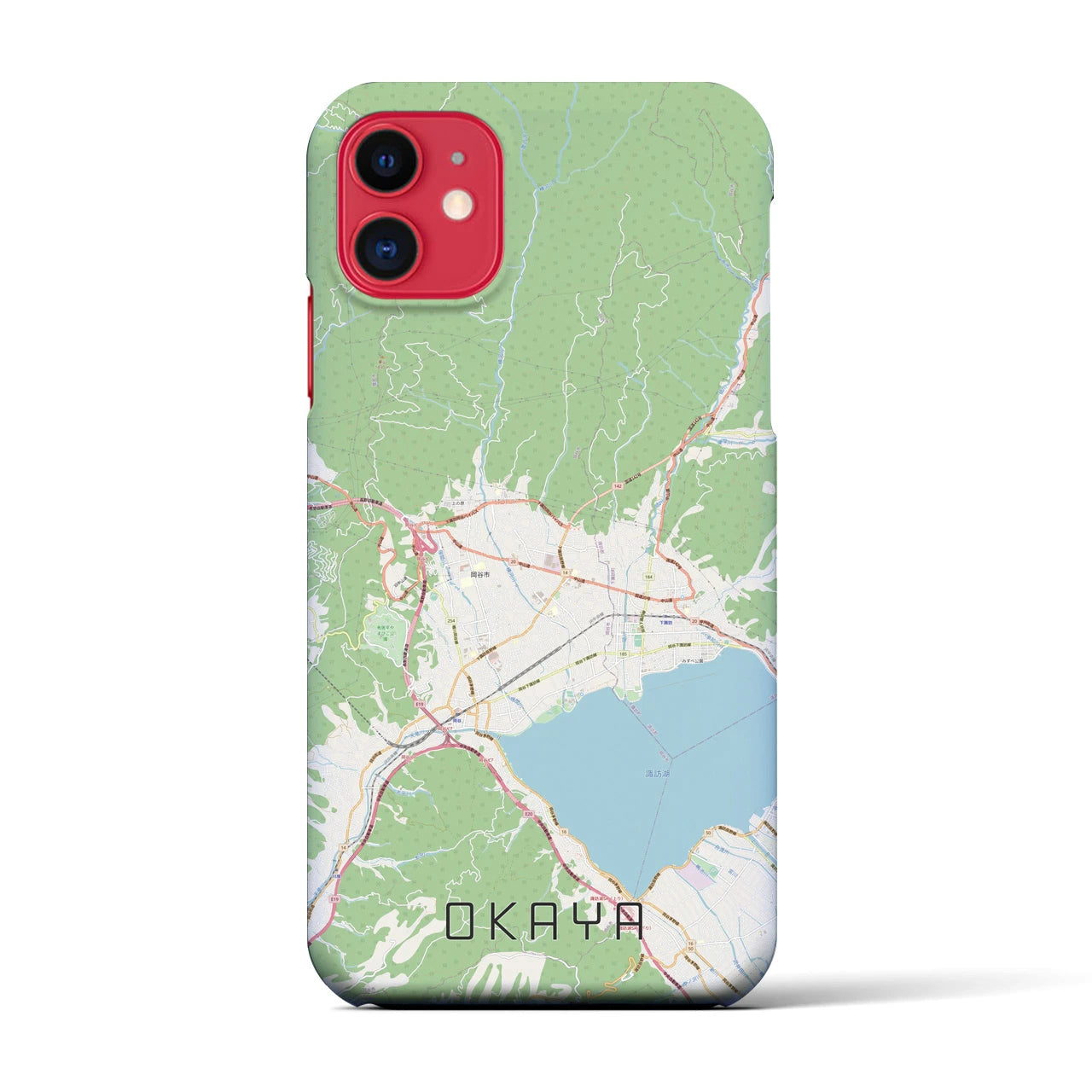 【岡谷(長野県)】地図柄iPhoneケース(バックカバータイプ)