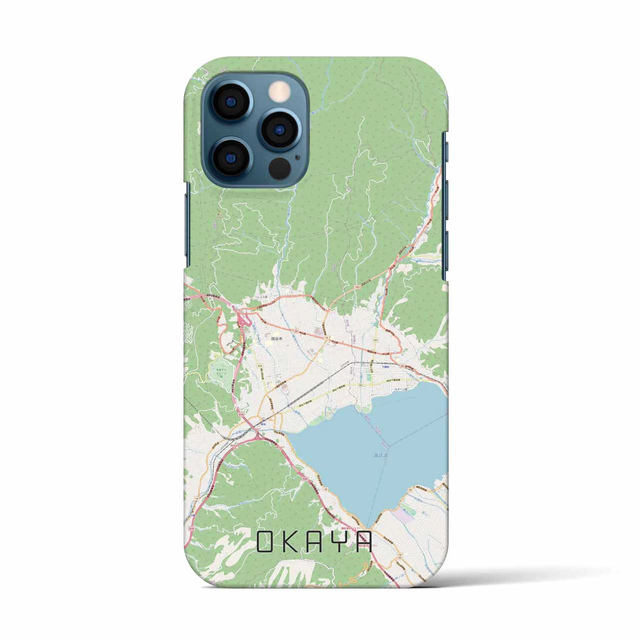 【岡谷(長野県)】地図柄iPhoneケース(バックカバータイプ)