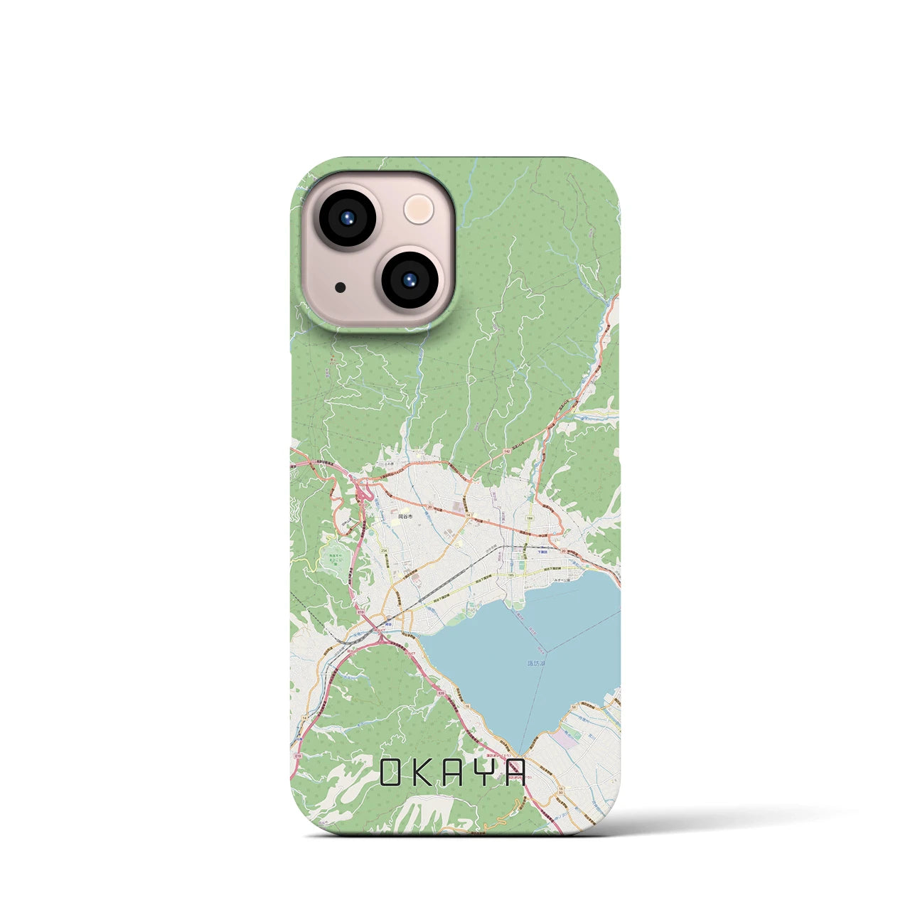 【岡谷(長野県)】地図柄iPhoneケース(バックカバータイプ)