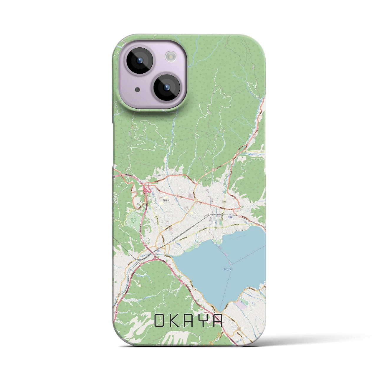 【岡谷(長野県)】地図柄iPhoneケース(バックカバータイプ)