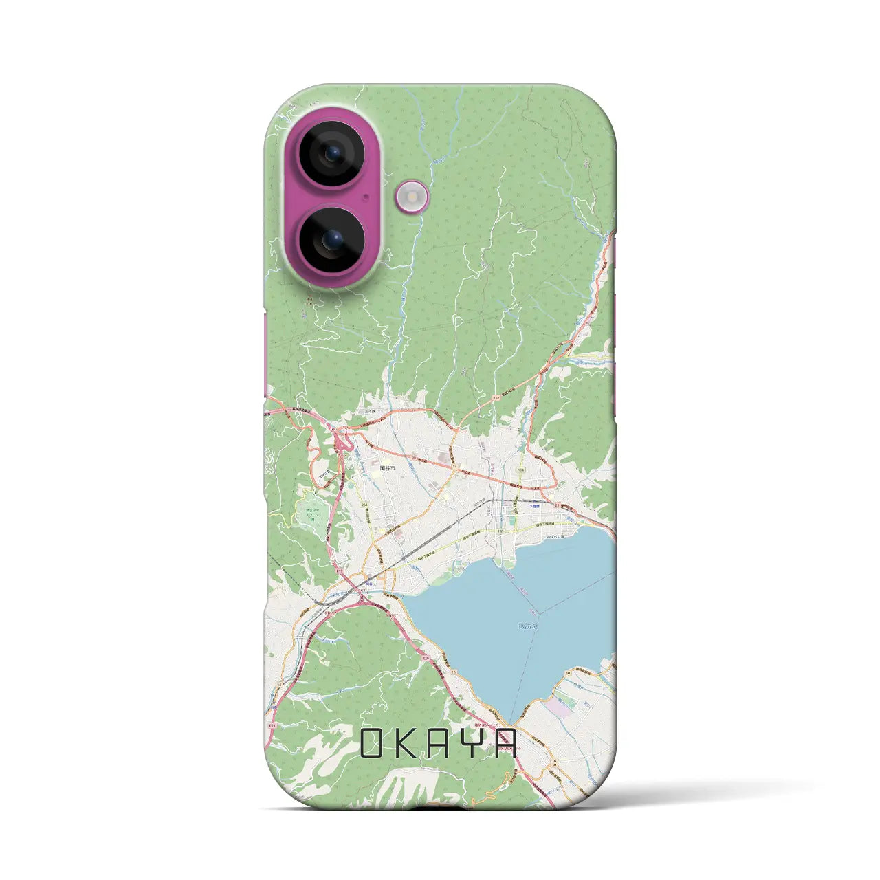 【岡谷(長野県)】地図柄iPhoneケース(バックカバータイプ)