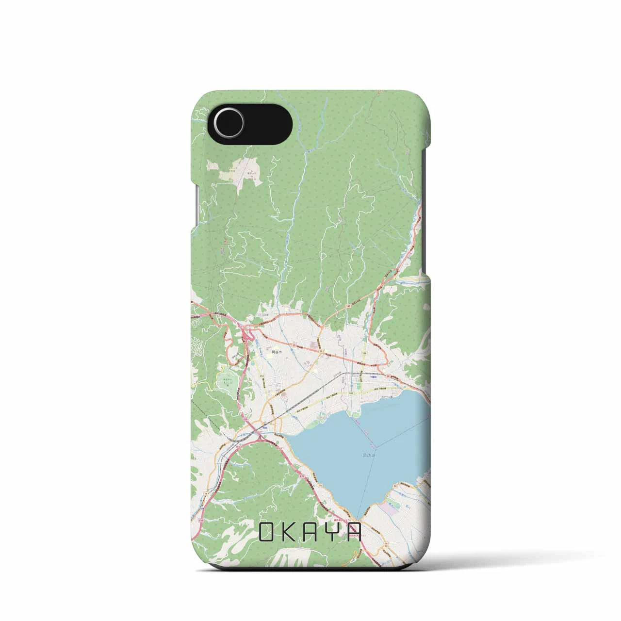 【岡谷(長野県)】地図柄iPhoneケース(バックカバータイプ)