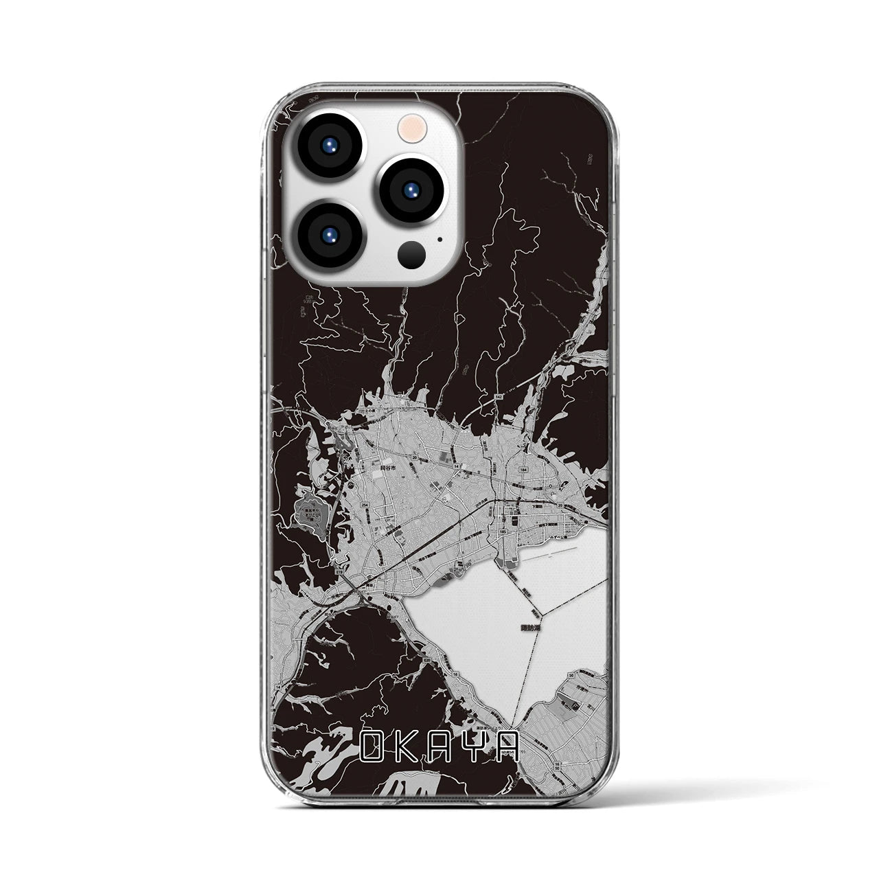 【岡谷(長野県)】地図柄iPhoneケース(クリアタイプ)