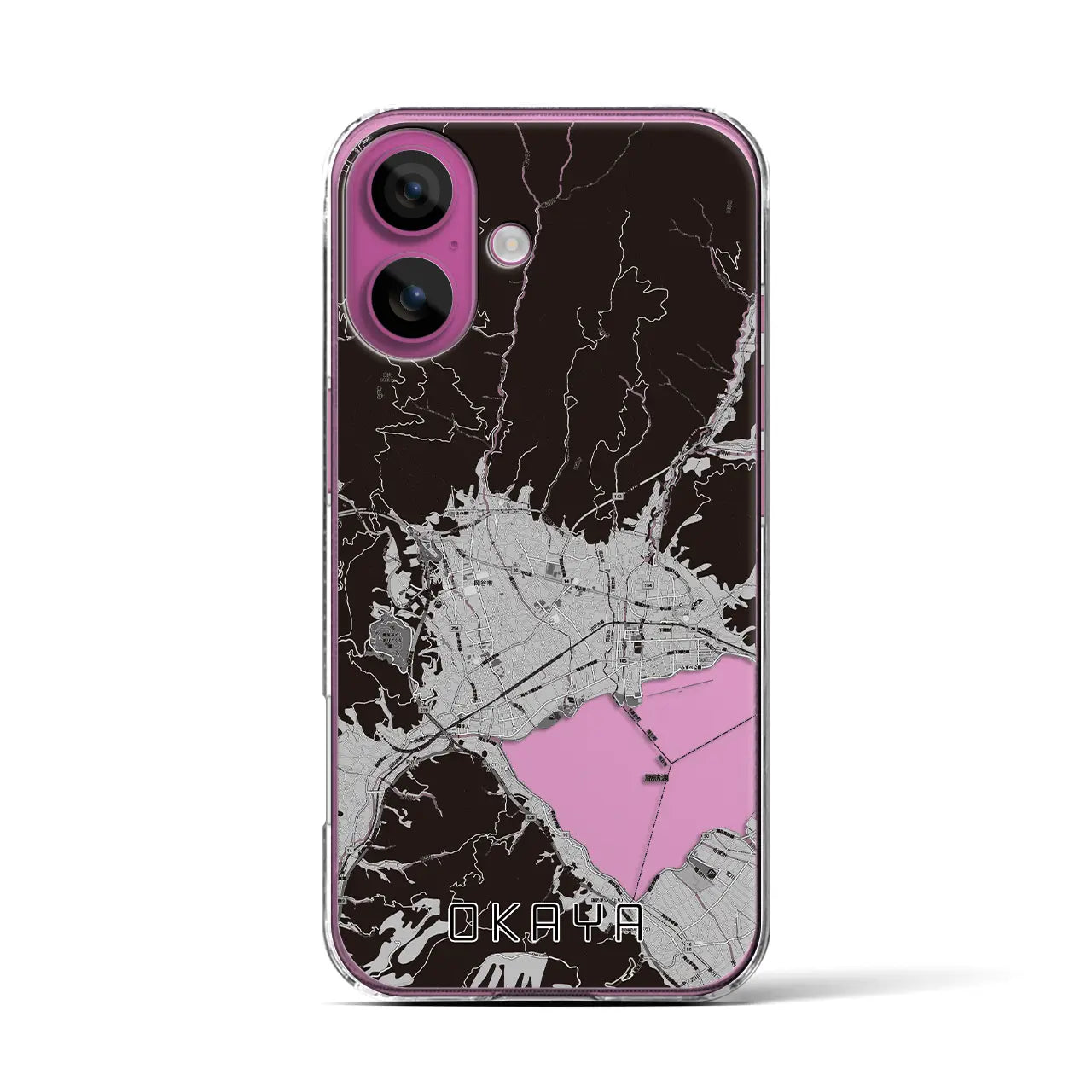 【岡谷(長野県)】地図柄iPhoneケース(クリアタイプ)