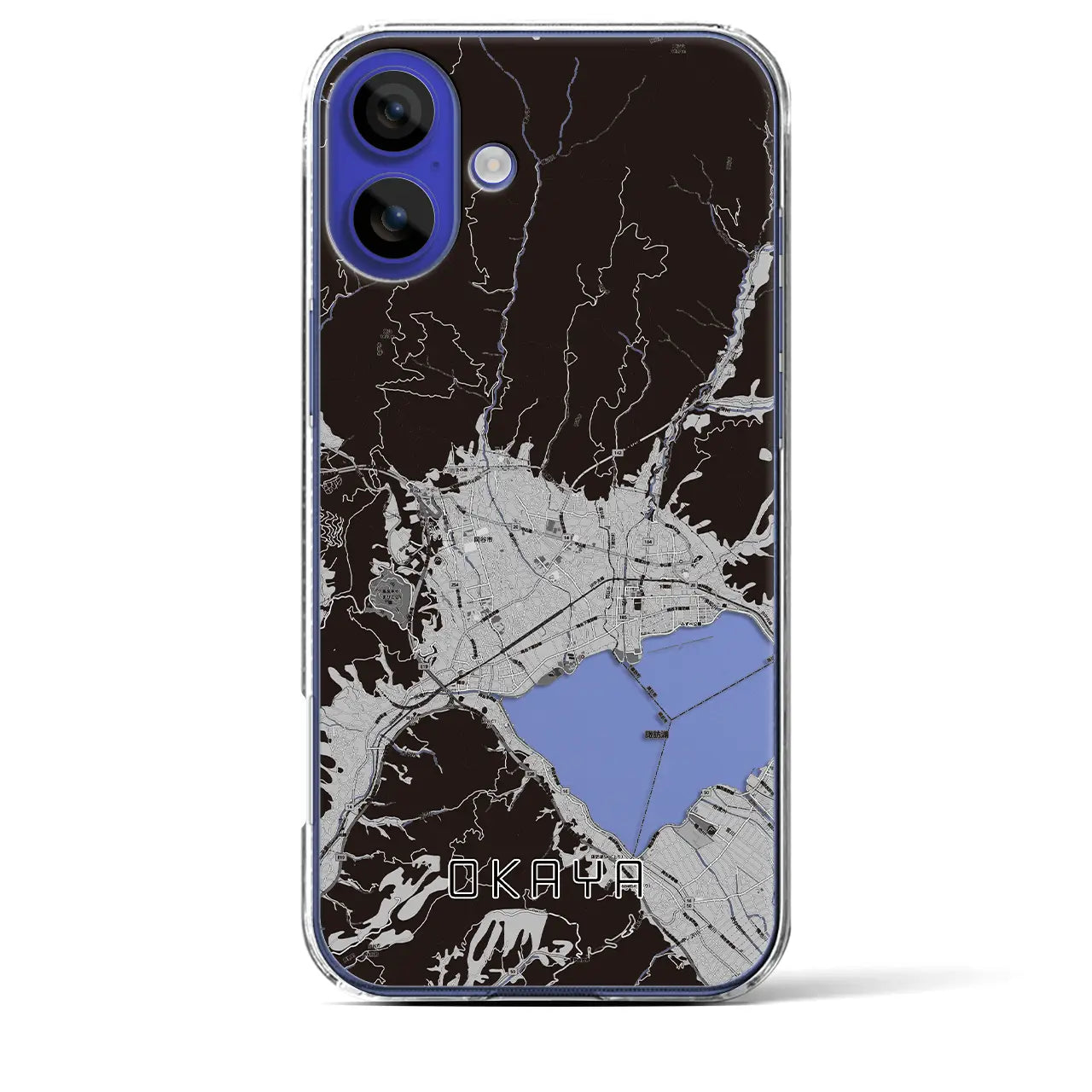 【岡谷(長野県)】地図柄iPhoneケース(クリアタイプ)