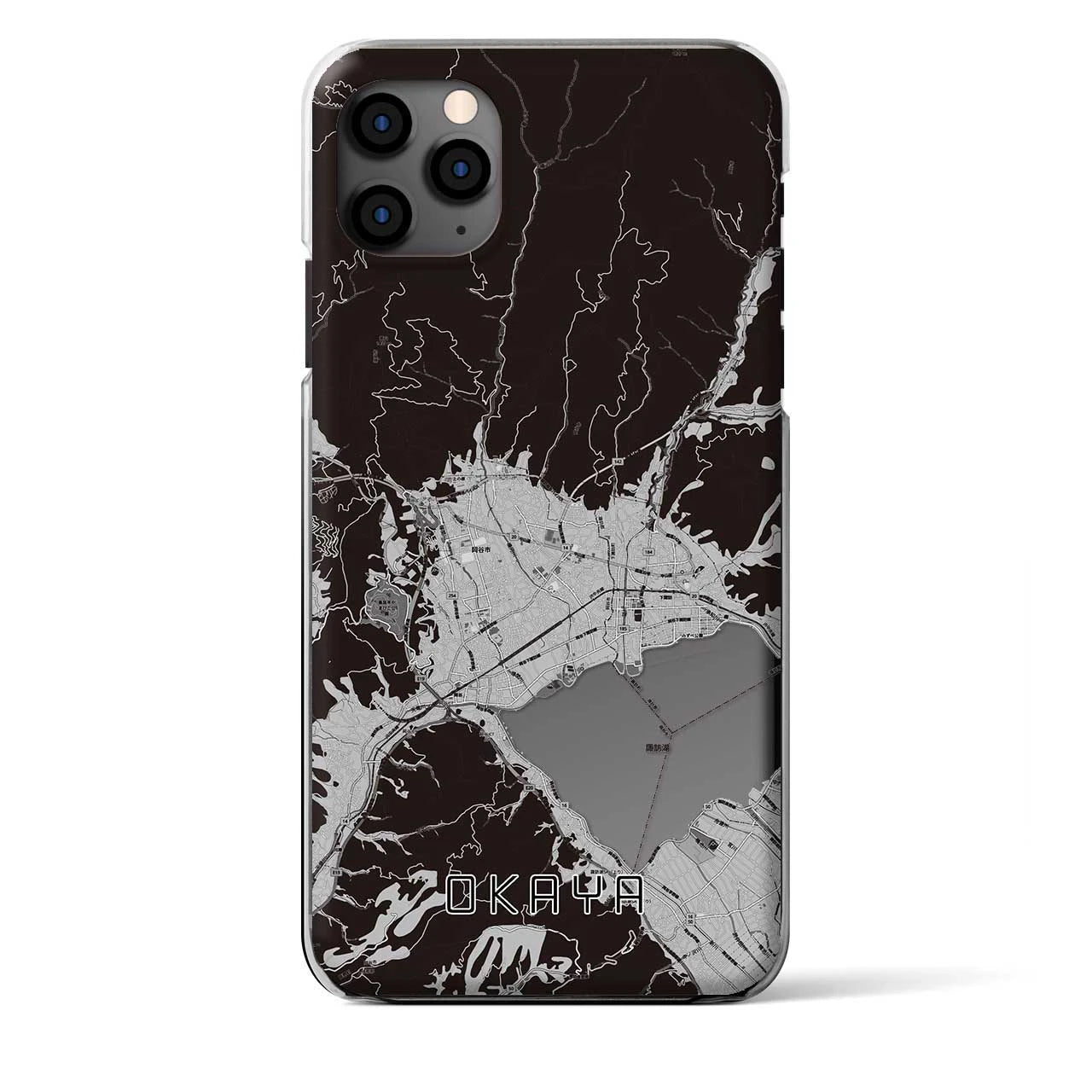 【岡谷(長野県)】地図柄iPhoneケース(クリアタイプ)