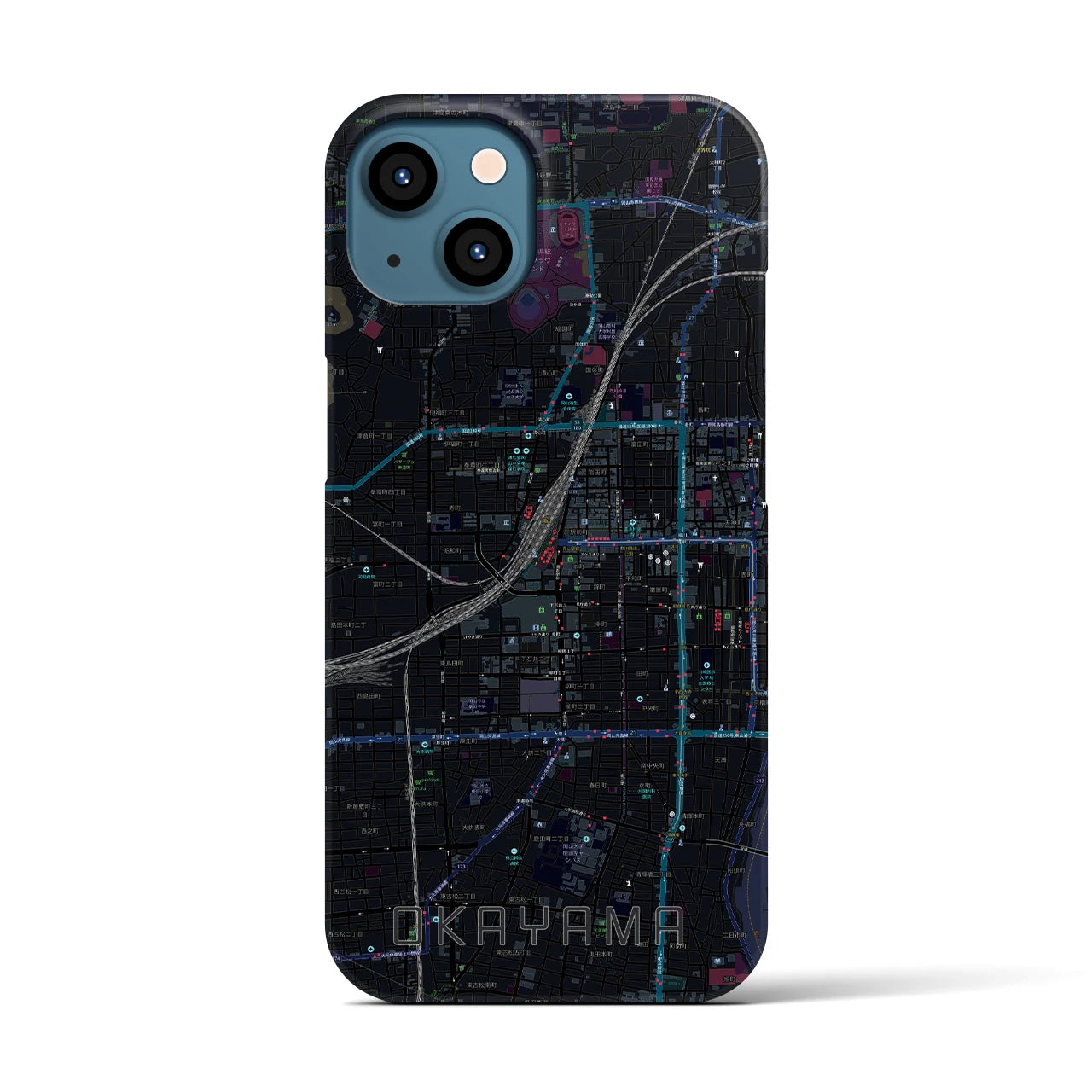 【岡山2(岡山県)】地図柄iPhoneケース(バックカバータイプ)