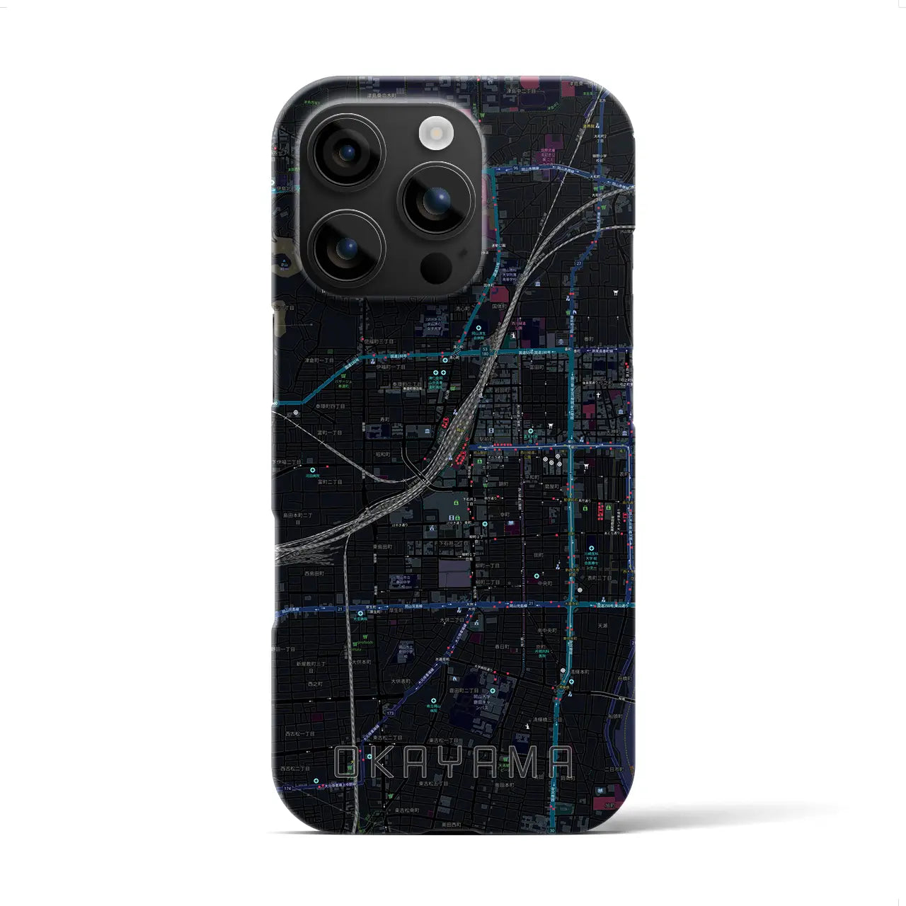 【岡山2(岡山県)】地図柄iPhoneケース(バックカバータイプ)