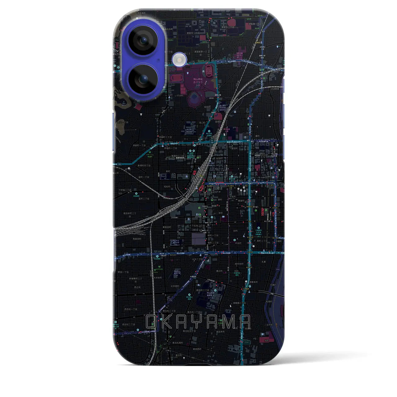 【岡山2(岡山県)】地図柄iPhoneケース(バックカバータイプ)