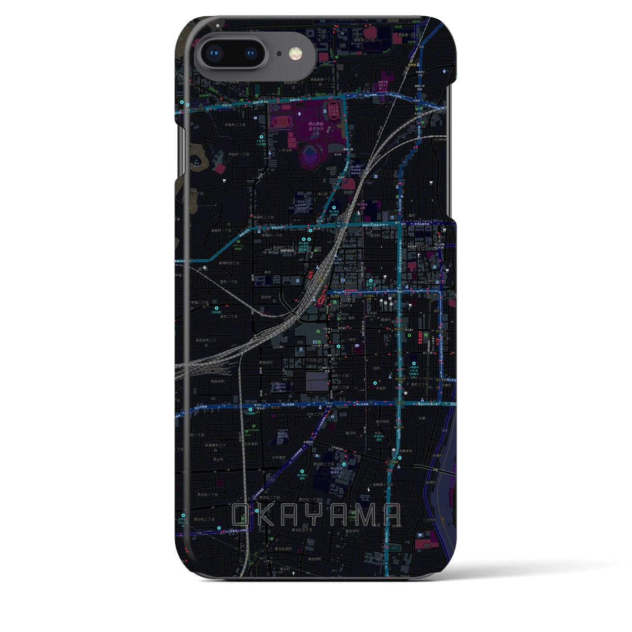 【岡山2(岡山県)】地図柄iPhoneケース(バックカバータイプ)