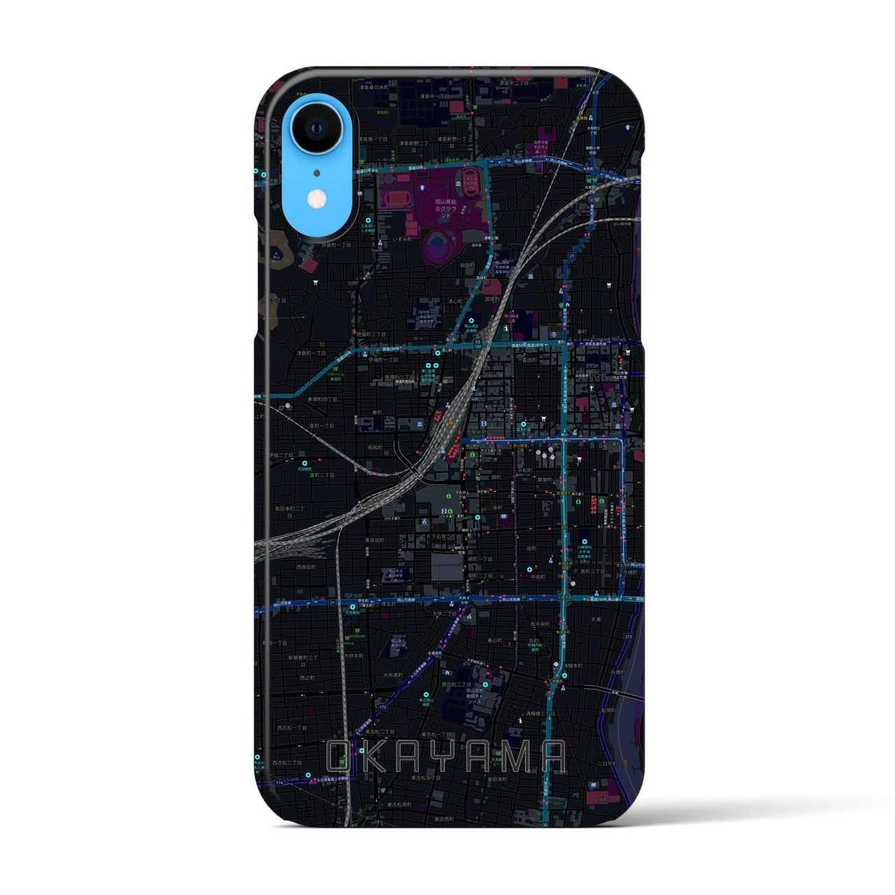 【岡山2(岡山県)】地図柄iPhoneケース(バックカバータイプ)