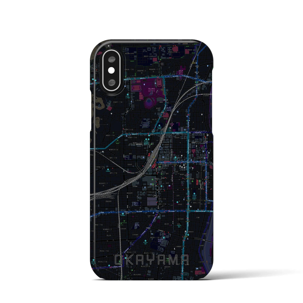【岡山2(岡山県)】地図柄iPhoneケース(バックカバータイプ)