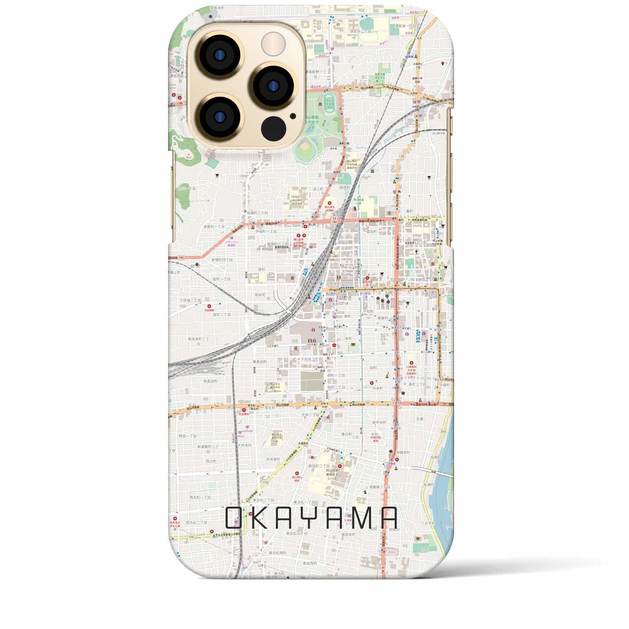 【岡山2(岡山県)】地図柄iPhoneケース(バックカバータイプ)