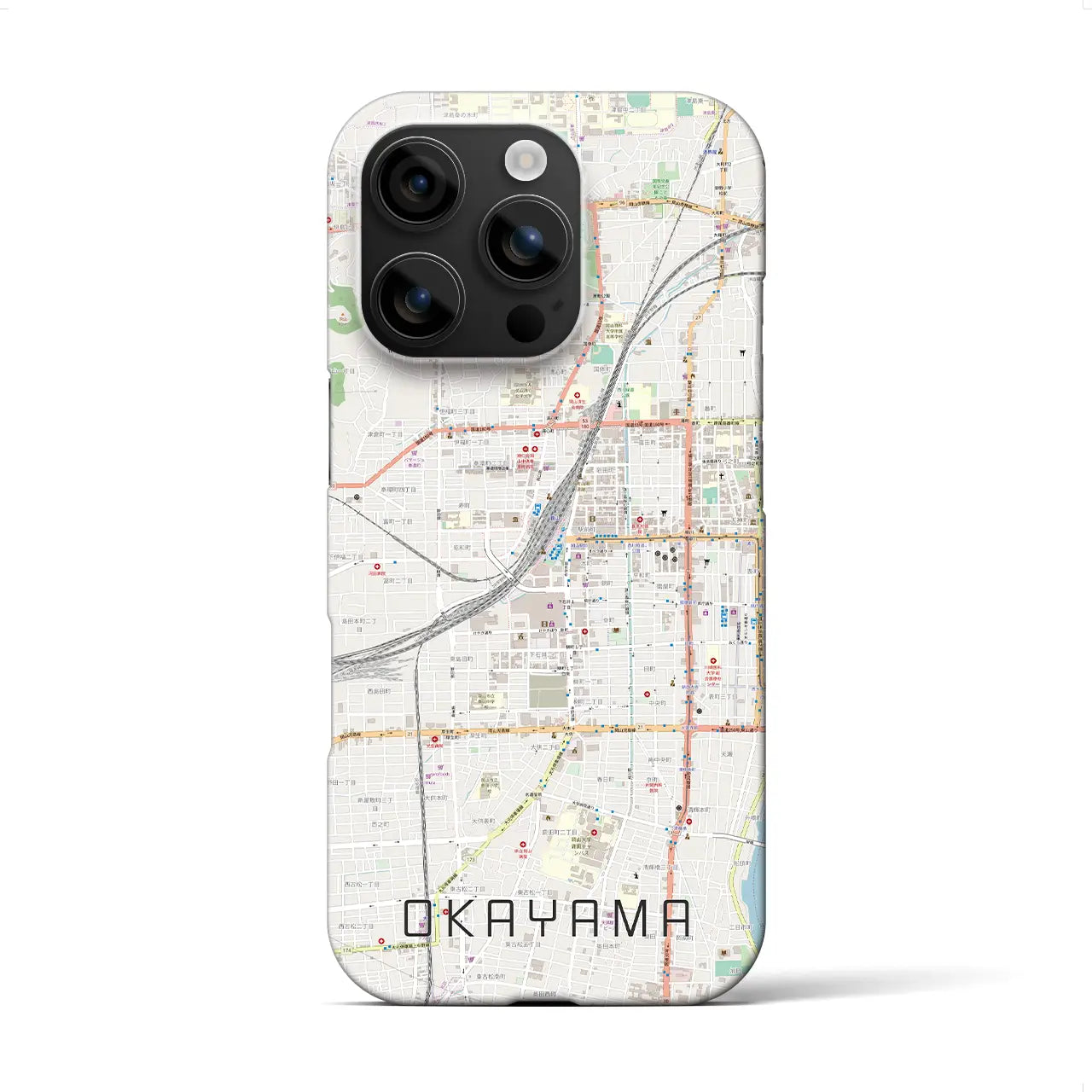 【岡山2(岡山県)】地図柄iPhoneケース(バックカバータイプ)