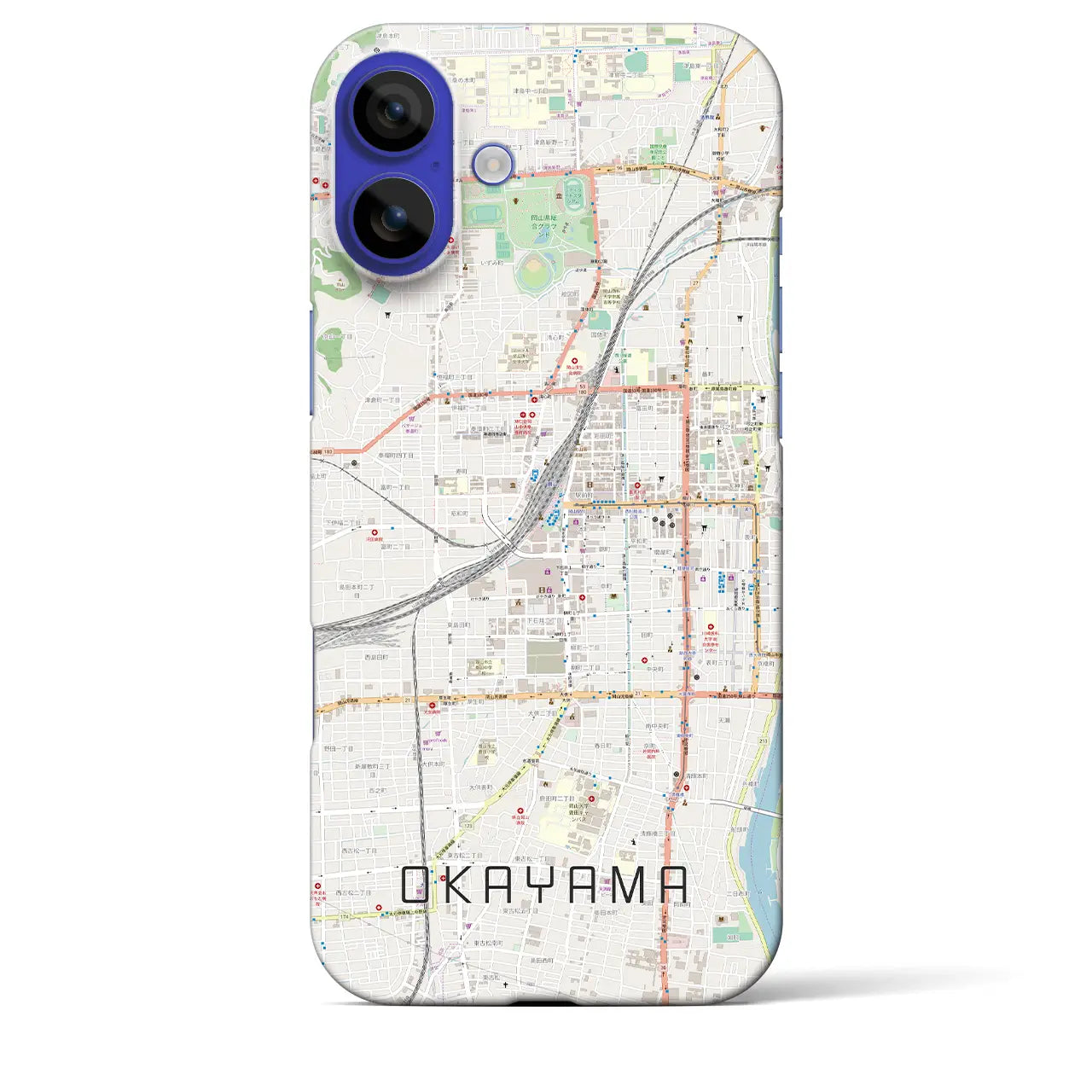 【岡山2(岡山県)】地図柄iPhoneケース(バックカバータイプ)ナチュラル・iPhone 16 Pro Max 用