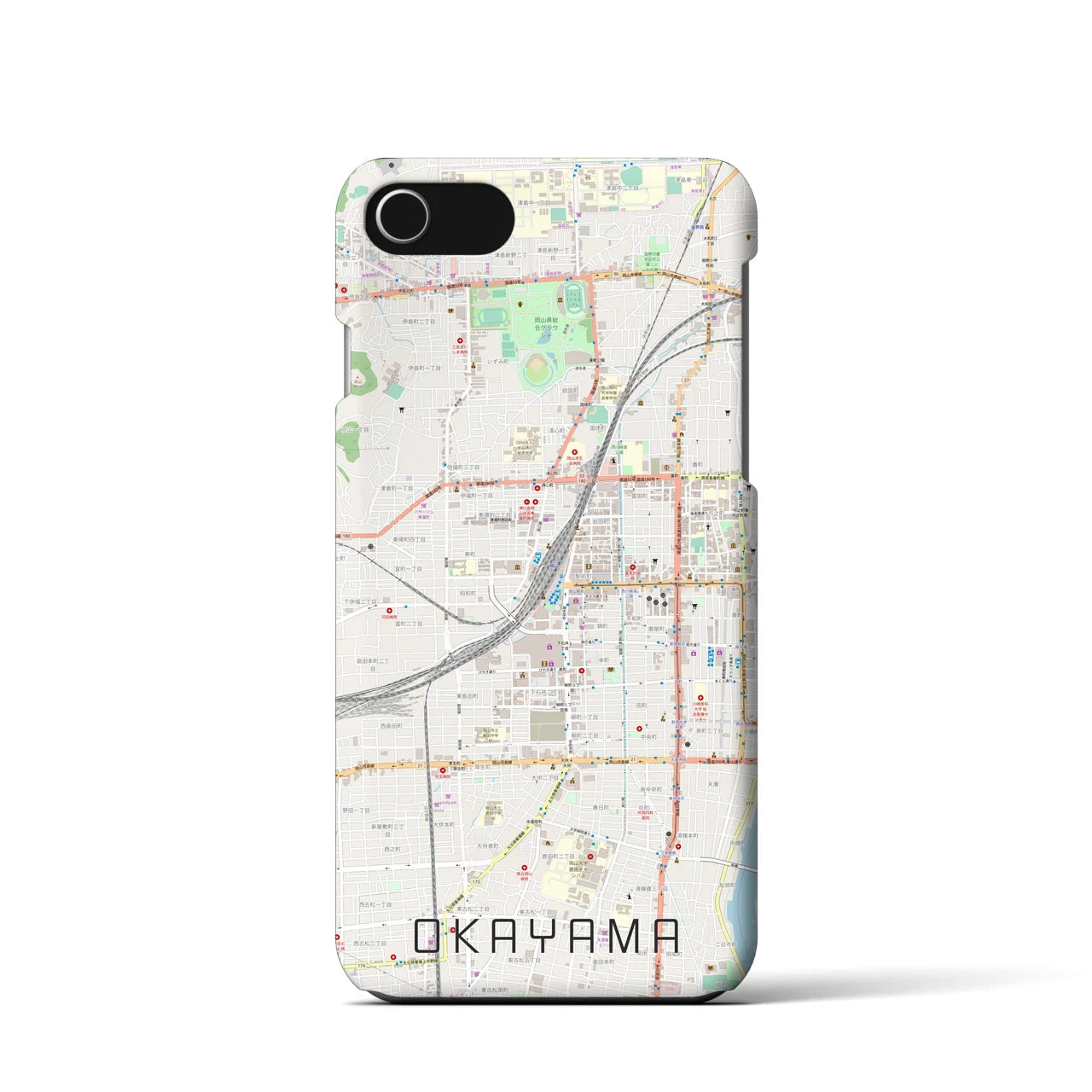 【岡山2(岡山県)】地図柄iPhoneケース(バックカバータイプ)
