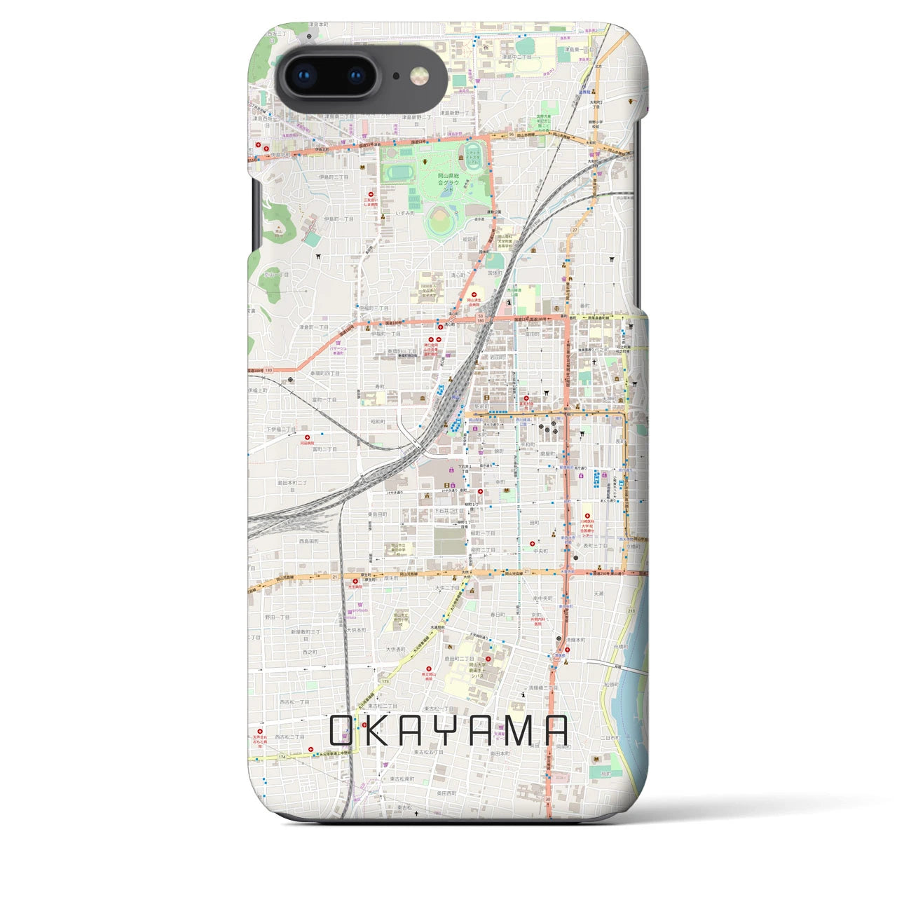 【岡山2(岡山県)】地図柄iPhoneケース(バックカバータイプ)