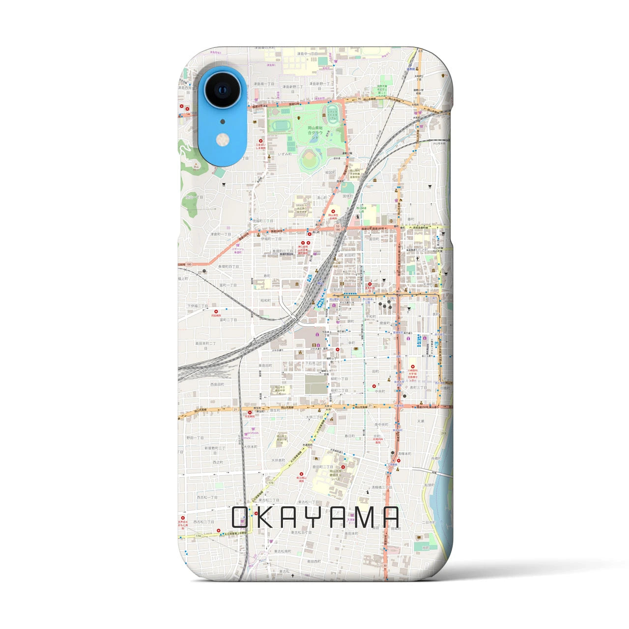 【岡山2(岡山県)】地図柄iPhoneケース(バックカバータイプ)