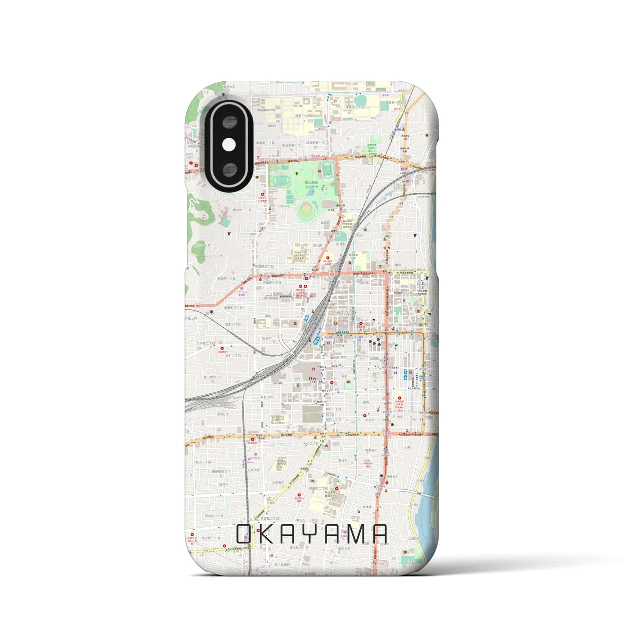 【岡山2(岡山県)】地図柄iPhoneケース(バックカバータイプ)