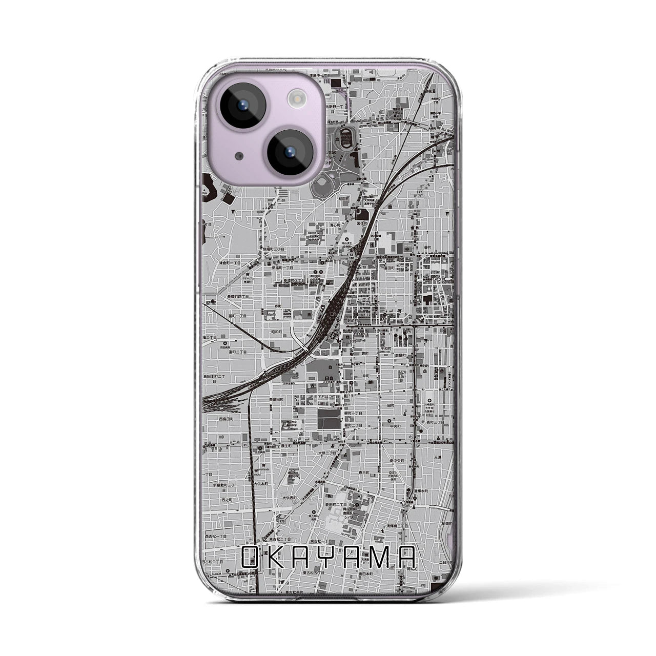 【岡山2(岡山県)】地図柄iPhoneケース(クリアタイプ)