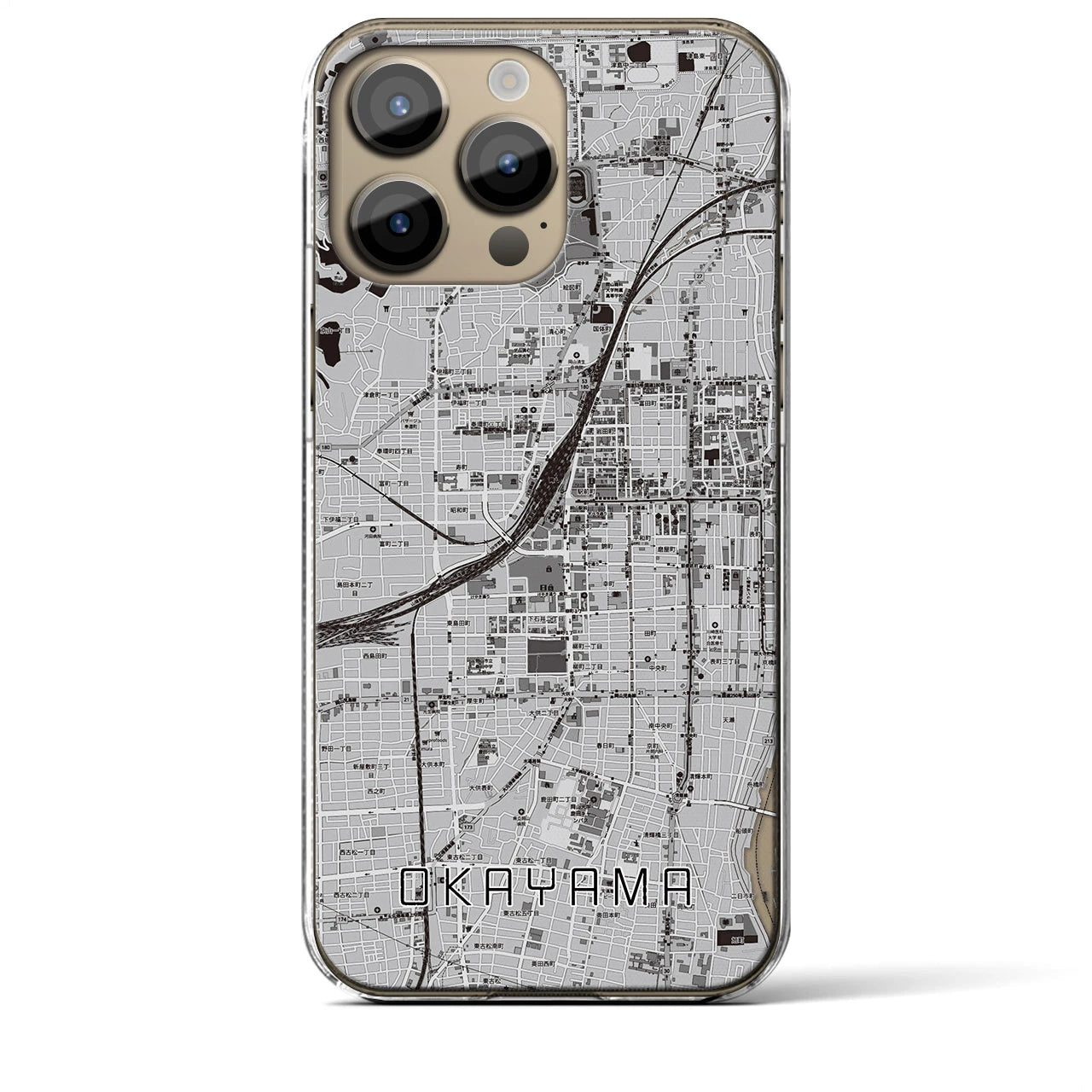 【岡山2(岡山県)】地図柄iPhoneケース(クリアタイプ)