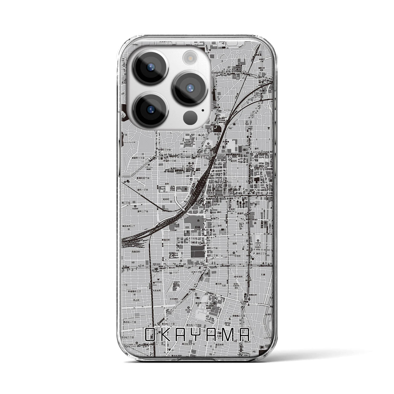 【岡山2(岡山県)】地図柄iPhoneケース(クリアタイプ)